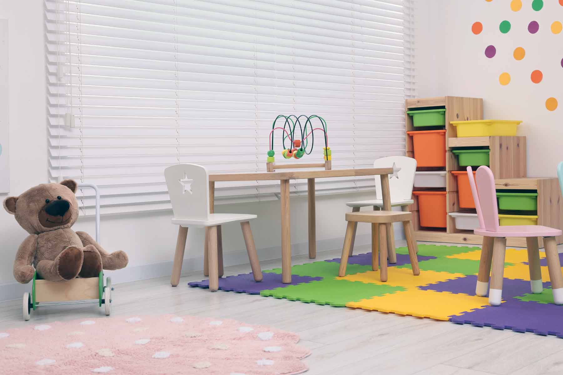 Children's toys and play area at a daycare center