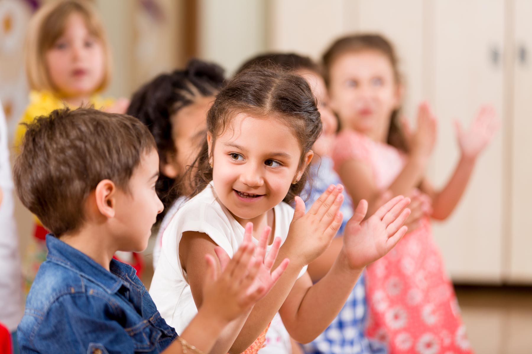Kids attending free preschool